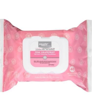 Equate Beauty Pink Grapefruit Oil-Free Cleansing Towelettes 40 sheets