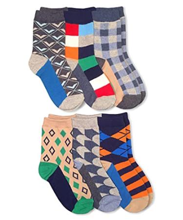  Jefferies Socks Boys Monster Pattern Crew 6 Pair