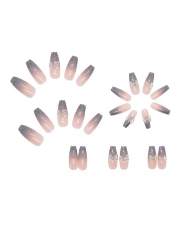 WOOXDYUK 24 Piezas U as Posticas Mate - Puntas de Presi n Cobertura Completa Arte Degradado Mariposa Acr lica Morada | Pesta as de Pegamento Para Manicura Internacional - Buy Online on GoSupps.com