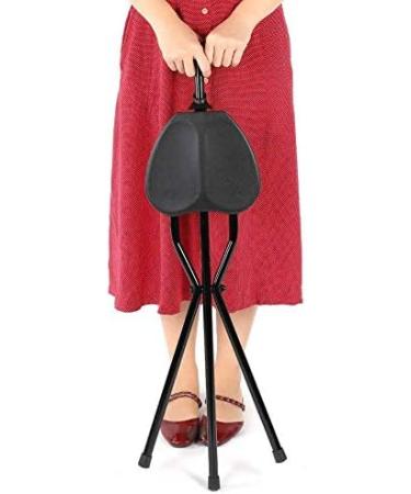 SilteD Unisex Foldable Crutch Multifunctional Lightweight Folding Aluminum Cane with Seat 3 Legs Handle Cane Walking Stick for Trade Fair Shows Traveling Resting Crutches - Buy Online on GoSupps.com