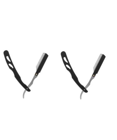 Minkissy 2 STK razor m quinas de afeitar para hombres manual razor razor -sharp hairdresser razor beard razor razor simple eyebrow trimmer knife holder man stainless steel