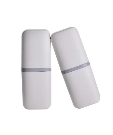 Toyocc portable travel washbecher toothbrush storage box toothbrush mug travel toothpaste dental cylinder mouthwater cup set (ivory white)