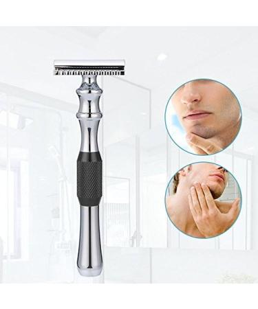 Classic Double Edge Metal Razor for Men - Black Shaving Razor for Beard Grooming | International Shipping Available - Buy Online on GoSupps.com