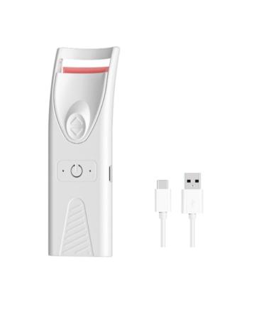pintoc White YJ02 Eyelashes Curls Portable Small Electric Heated Eyelash Curler Long Lasting Electric Heated Comb Makeup Tool