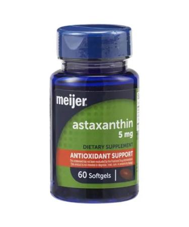 Kasa Style Meijer Astaxanthin 5 mg Antioxidant Supports Heart Eyes Joints Skin 60 Veg Softgels 2 Month Supply