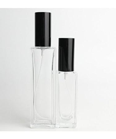 Refillable Glass Perfume Spray Bottle 50ml - Travel Essential Oil & Makeup Tool - Black Closure - Perfect Gift - Buy Online on GoSupps.com