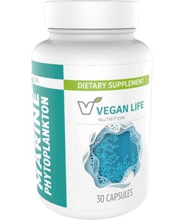 Vegan Life Nutrition - Marine Phytoplankton Capsules - Gluten-Free, Vegan and Non-GMO Dietary Supplement with Alpha 3 CMP to Support Cellular Health, Energy, & Vitality - 30 Capsules - Buy Online on GoSupps.com