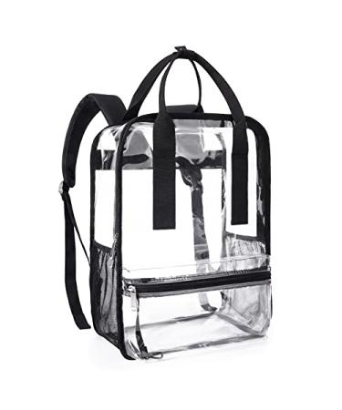 mommore Heavy Duty Clear Backpack Durable See Through Bookbags for School Work Black-large Large