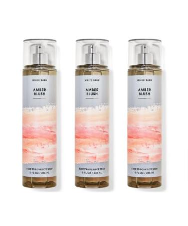 Bath and Body 3 Pack FINE FRAGRANCE MIST 8 fl oz / 236 mL (Packaging may Vary) (AMBER BLUSH)