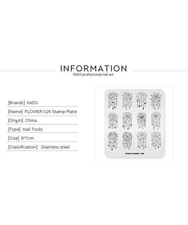 KADS Nail Stamping Plate FL028 - Flower Nature DIY Manicure Stencil Tool - Buy Online on GoSupps.com