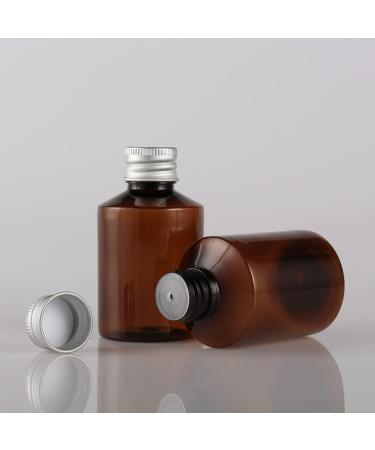 Tianzd 3-Pack 50ml Brown Plastic Bottles with Silver Caps & Orifice Reducer | Essential Oil & Makeup Containers | International Shipping Available - Buy Online on GoSupps.com