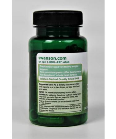 Swanson Full Spectrum Green Coffee Bean 400 Milligrams 60 Capsules 1 - Buy Online on GoSupps.com