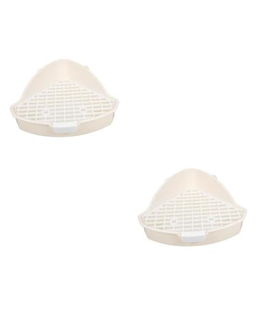 BESPORTBLE 2pcs Rabbit Triangle Toilet Guinea Pig Potty Pet Potty Pet Litter Basin Abs White 25.00X19.00X10.00CMx2pcs Whitex2pcs