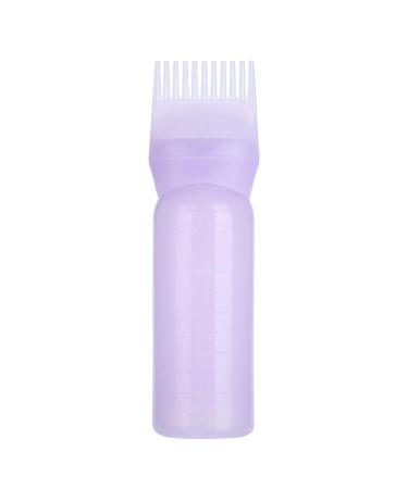 Hair color dispenser pump dye bottle with a graded scale coloring coloring comb brush brushes styling tool for salon root bottle 80ml (purple)