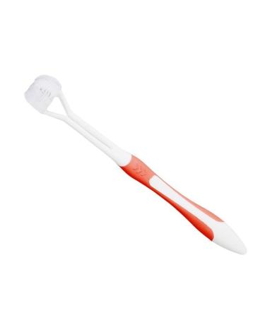 Suicra toothbrushes 3 SIDED SILICONE TOTOTHBRUSH for Complete Teeth Cleansing Replaceable Brush Head Tooth Whitening Brush for Adults (Color: Red) Red