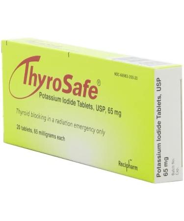 Thyrosafe Potassium Iodide Tablets 65 mg - 20 Count | ThyroSafe - Buy Online on GoSupps.com
