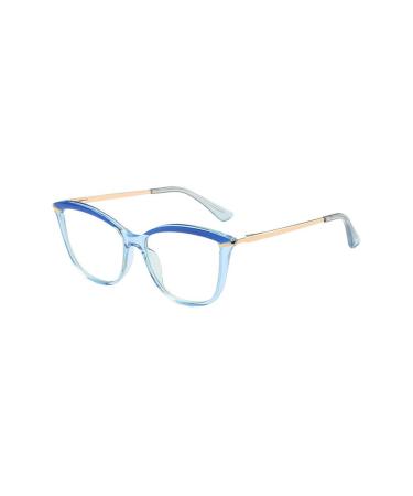 Retro Cat Eye Blue Light Blocking Reading Glasses for Men Women Trendy Large computer readers Anti Eyestrain Glasses (Color : Blue Size : 1.5x)
