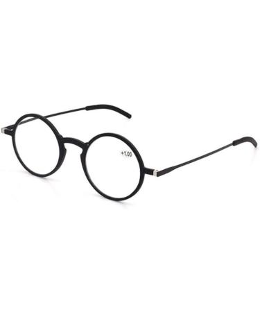 Round Thin Reading Glasses for Women - Lightweight Frameless Blue Light Blocking Anti-Fatigue (Size 2.0 Black) - Buy Online on GoSupps.com