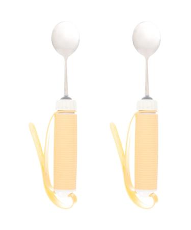 2pcs Adaptive Spoon Utensils Hand Tremors Spoon Anti Shake Elderly Tableware Silverware Easy Grip Eating Aids for Hand Tremors Arthritis Parkinsons Elderly Assorted Color