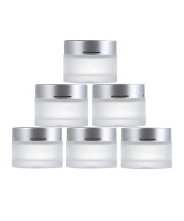 6 pieces empty glass cream can 30ml small travel cream can with screw cap leakproof refillable glass container round for lotions essential oils lip balm matt transparent - Buy Online on GoSupps.com