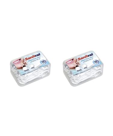 50 Pieces Dental Floss Stick Flossing String Toothpicks Dental Floss Plaque Oral (2 Pieces)