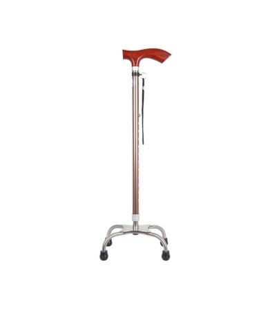 Walking Cane Holder Walking Stick Crutch for Old Man Elderly Telescopic Stable Non-Slip Lightweight Height Adjustable with 4 Feets and Wooden Handle Brown Walking Sticks Bathing in Sunlight