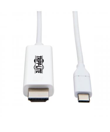 Tripp Lite USB C to HDMI Cable Adapter (M/Thunderbolt 3 HDMI Cable Adapter Gen 1 Converter On HDMI End 4K HDMI 60 Hz 4: White 6 ft. (U444-006-H4K6WE) White 6 ft End Converter