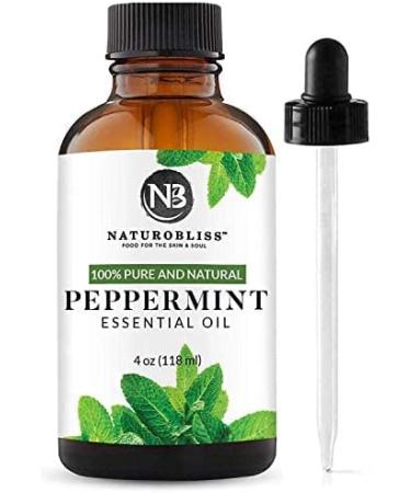 NaturoBliss 100% Pure Peppermint Essential Oil - 4 fl. oz | Therapeutic Grade - Buy Online on GoSupps.com