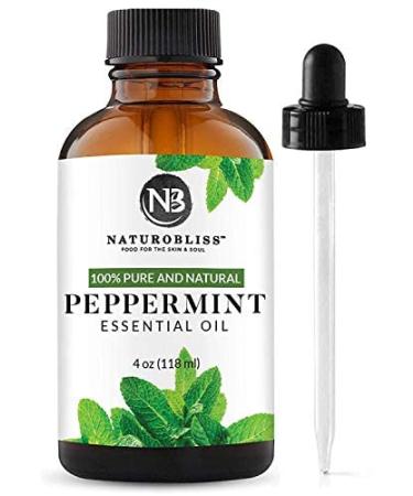 NaturoBliss Peppermint Essential Oil, 100% Pure and Natural Therapeutic Grade - 4 fl. Oz