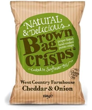 Brown Bag Lightly Salted Cheddar & Onion Oak Smoked Chilli Crisps 60 x 40g - Buy Online on GoSupps.com