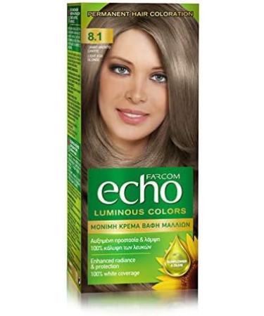 FARCOM Echo hair color with natural olive extract and vitamin C 60ml (8.1 light ash blonde) - Buy Online on GoSupps.com