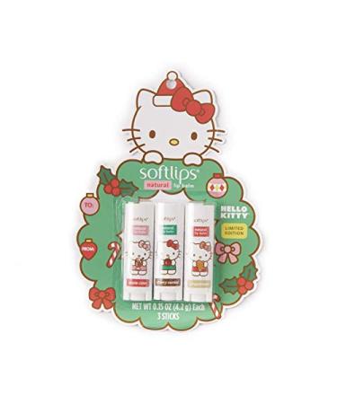 Softlips Hello Kitty Limited Edition Holiday Lip Balm Set - Gingerbread, Apple Cider, Cherry Cordial (3pc Pack) - Buy Online on GoSupps.com