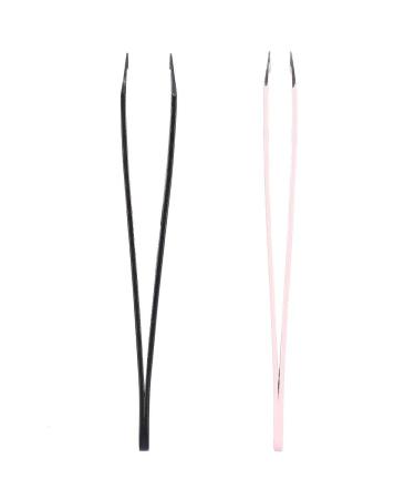 Premium Eyebrow Tweezers Set - 2 Stainless Steel Makeup Beauty Tools for Home & Salon Use | Perfect Hair Removal Clips - Buy Online on GoSupps.com
