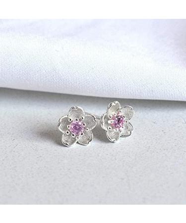 Ear Stud Earrings for Women Purple Powder Cherry Crystal Ear Clips Small Fresh Simple Temperament Female Ear Pin Party Gift e Ear Studs - Buy Online on GoSupps.com