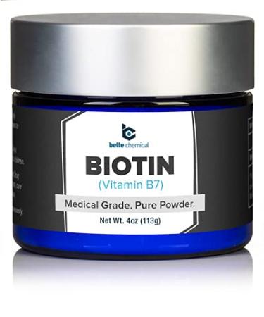 Belle Chemical Biotin (Vitamin B7) Pure Powder 4oz (113g) Hair Nails Metabolism Cell Growth