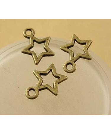 Resumart Youkwer 100Pcs 10mm x 13mm Alloy Stars Christmas Charms Pendants for DIY Crafting - Star 01 Antique Bronze | Bracelet & Necklace Jewelry Making - Buy Online on GoSupps.com
