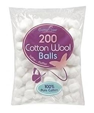 200 Cotton Wool Balls 100% Soft and Fluffy Sterile Pure Cotton Balls for Babies and Adults in a Nice Cotton Storage Bag. by Cotton Tree