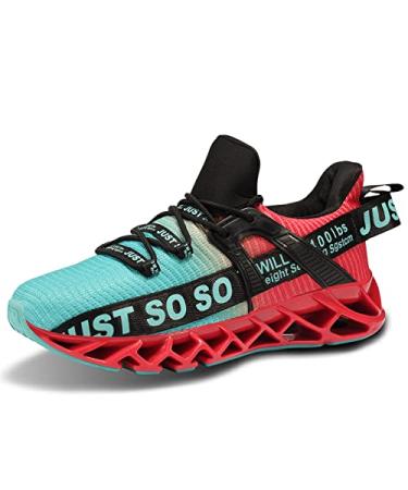 COKAFIL Mens Running Shoes Walking Athletic Blade Tennis Shoe 8 1y&red Blue