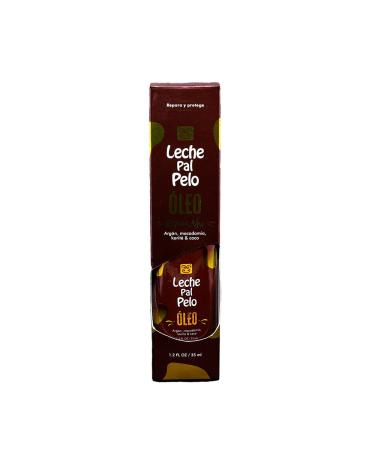 Leche Pal Pelo Oleo. Hair Oil Treatment with Argan Oil Macadamia Nut Oil Coconut and Shea Butter for Frizzy & Damaged Hair. Hair Repair Serum and Split Ends Hair Treatment for Dry Hair Shine. 1.2 fl. oz