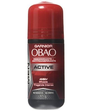 Garnier OBAO for Men 48 Hour Roll on Deodorant & Antiperspirant Active Scent 65 g each by Garnier OBOA