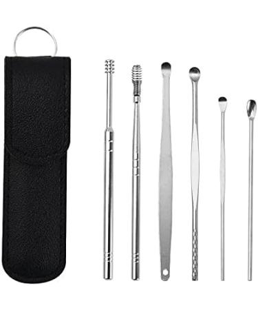 Valink Ear Cleaning Set 6-Part Innovative Tool Kit for Adults & Children | Feather-Ear Cleaner with Storage Bag - Unisex Black - Buy Online on GoSupps.com