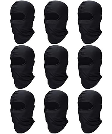 9 Pieces Ski Mask for Men Full Face Mask Winter Face Mask Balaclava face mask Breathable Balaclava Hood for Outdoor Use Black