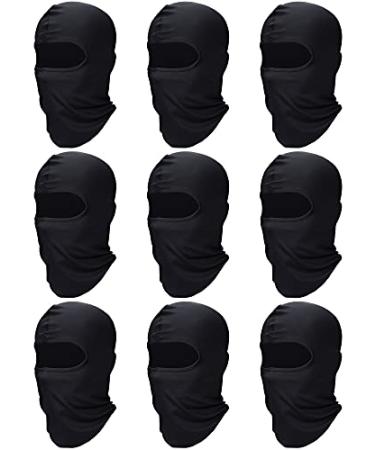 9 Pieces Ski Mask for Men Full Face Mask Winter Face Mask Balaclava face mask Breathable Balaclava Hood for Outdoor Use Black