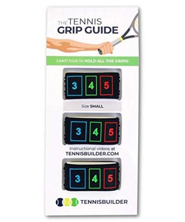 The Tennis Grip Guide by Tennisbuilder | Designed for Adults and Kids Tennis Racket | from Advanced to Beginner Tennis Players (Small, 3 Pack) Small 3 Count (Pack of 1)