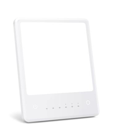 Light Therapy Lamp, UV-Free 10000 Lux Bright White LED Therapy Light, Touch Control with 3 Adjustable Brightness Levels & 6 Timer Settings, Memory Function & Compact Size for Home Office Travelling