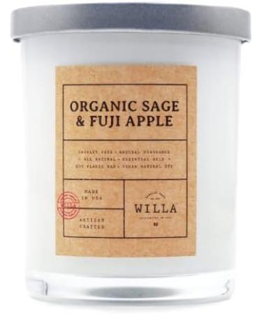 Willa Organic Sage & Fiji Apple Candle | All Natural Soy Wax | Artisan Made in USA | Best Home/Aromatherapy Gift | 9oz Highly Scented - Buy Online on GoSupps.com