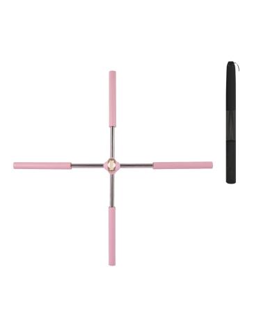 Grafken Yoga Stick for Posture,Yoga Stretching Stick,Adjustable Length Posture Back Brace Corrector Stick,Posture Corrector for Adult and Kids Pink