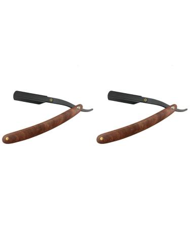 Fomiyes 2st razor for men shave men razor metal spatula shave radoras para hombres m quinas de afeitar para hombres smell head grazier for men handwracle wooden manual like imagedx2st mediumx2pcs