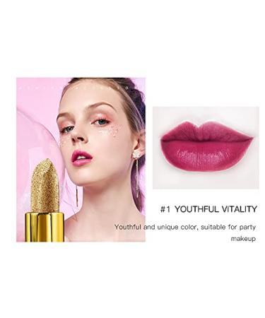 Shimmery Metallic Glitter Lipstick - Gold Bar Design | Long-Lasting & Waterproof Lip Makeup 3.5g - Buy Online on GoSupps.com