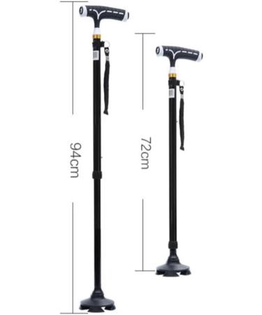 Crutches for The Elderly Four-Legged Telescopic Elderly Aluminum Alloy Lightweight Multifunctional Cane Cane with Light and Non-Slip Walking Stick Smooth Sailing - Buy Online on GoSupps.com